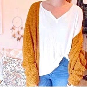 Brandy Melville Mustard Open knit cardigan
